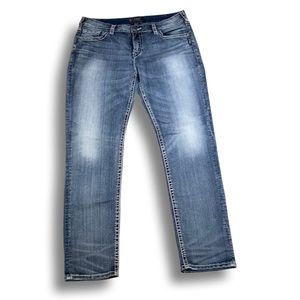 Silver Straight Leg Medium Wash Jeans